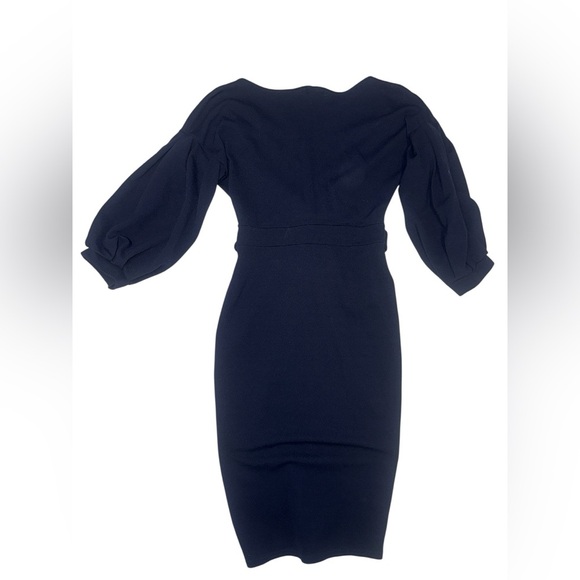Navy Long Sleeve Off-Shoulder Dress - Picture 3 of 4